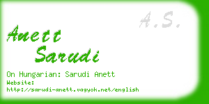 anett sarudi business card